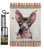 Sphynx Happiness - Pets Nature Vertical Impressions Decorative Flags HG110225 Made In USA