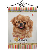 Tibetan Spaniel Happiness - Pets Nature Vertical Impressions Decorative Flags HG110227 Made In USA