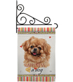 Tibetan Spaniel Happiness - Pets Nature Vertical Impressions Decorative Flags HG110227 Made In USA