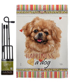 Tibetan Spaniel Happiness - Pets Nature Vertical Impressions Decorative Flags HG110227 Made In USA