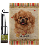 Tibetan Spaniel Happiness - Pets Nature Vertical Impressions Decorative Flags HG110227 Made In USA