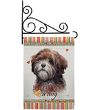 Brown Tibetan Terrier Happiness - Pets Nature Vertical Impressions Decorative Flags HG110229 Made In USA