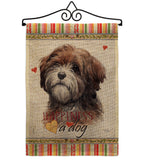 Brown Tibetan Terrier Happiness - Pets Nature Vertical Impressions Decorative Flags HG110229 Made In USA