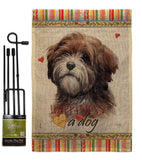 Brown Tibetan Terrier Happiness - Pets Nature Vertical Impressions Decorative Flags HG110229 Made In USA