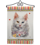 Turkish Angora Happiness - Pets Nature Vertical Impressions Decorative Flags HG110230 Made In USA