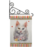 Turkish Angora Happiness - Pets Nature Vertical Impressions Decorative Flags HG110230 Made In USA