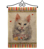 Turkish Angora Happiness - Pets Nature Vertical Impressions Decorative Flags HG110230 Made In USA