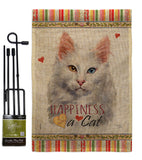 Turkish Angora Happiness - Pets Nature Vertical Impressions Decorative Flags HG110230 Made In USA