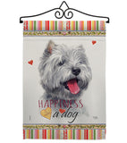 Westie Happiness - Pets Nature Vertical Impressions Decorative Flags HG110232 Made In USA