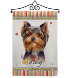 Torkshire Terrier Happiness - Pets Nature Vertical Impressions Decorative Flags HG110234 Made In USA