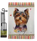 Torkshire Terrier Happiness - Pets Nature Vertical Impressions Decorative Flags HG110234 Made In USA