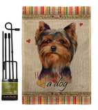 Torkshire Terrier Happiness - Pets Nature Vertical Impressions Decorative Flags HG110234 Made In USA