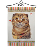 Scottish Fold Happiness - Pets Nature Vertical Impressions Decorative Flags HG110237 Made In USA