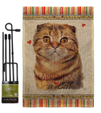 Scottish Fold Happiness - Pets Nature Vertical Impressions Decorative Flags HG110237 Made In USA