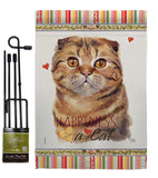 Scottish Fold Happiness - Pets Nature Vertical Impressions Decorative Flags HG110237 Made In USA