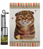 Scot Fold Happiness - Pets Nature Vertical Impressions Decorative Flags HG110238 Made In USA