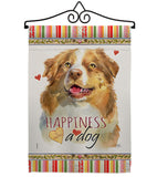 Yellow Australian Shepherd Happiness - Pets Nature Vertical Impressions Decorative Flags HG110240 Made In USA