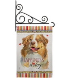 Yellow Australian Shepherd Happiness - Pets Nature Vertical Impressions Decorative Flags HG110240 Made In USA