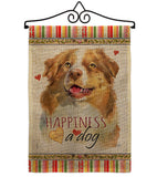 Yellow Australian Shepherd Happiness - Pets Nature Vertical Impressions Decorative Flags HG110240 Made In USA