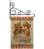 Yellow Australian Shepherd Happiness - Pets Nature Vertical Impressions Decorative Flags HG110240 Made In USA