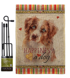Red Australian Shepherd Happiness - Pets Nature Vertical Impressions Decorative Flags HG110241 Made In USA