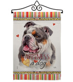 Merle Bulldog Happiness - Pets Nature Vertical Impressions Decorative Flags HG110245 Made In USA