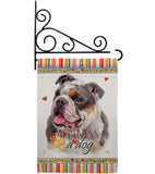 Merle Bulldog Happiness - Pets Nature Vertical Impressions Decorative Flags HG110245 Made In USA