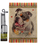 Merle Bulldog Happiness - Pets Nature Vertical Impressions Decorative Flags HG110245 Made In USA