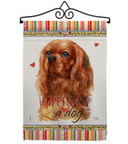 Ruby Cavalier King Spaniel Happiness - Pets Nature Vertical Impressions Decorative Flags HG110246 Made In USA