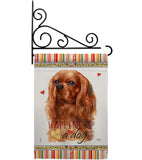 Ruby Cavalier King Spaniel Happiness - Pets Nature Vertical Impressions Decorative Flags HG110246 Made In USA