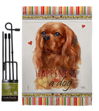 Ruby Cavalier King Spaniel Happiness - Pets Nature Vertical Impressions Decorative Flags HG110246 Made In USA