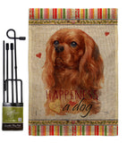 Ruby Cavalier King Spaniel Happiness - Pets Nature Vertical Impressions Decorative Flags HG110246 Made In USA