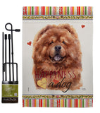 Red Chow Chow Happiness - Pets Nature Vertical Impressions Decorative Flags HG110249 Made In USA