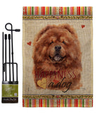 Red Chow Chow Happiness - Pets Nature Vertical Impressions Decorative Flags HG110249 Made In USA