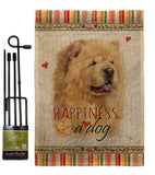 Cream Chow Chow Happiness - Pets Nature Vertical Impressions Decorative Flags HG110250 Made In USA