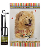 Cream Chow Chow Happiness - Pets Nature Vertical Impressions Decorative Flags HG110250 Made In USA
