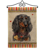 Blue Long Hair Dachshund Happiness - Pets Nature Vertical Impressions Decorative Flags HG110251 Made In USA