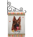 Red German Shepherd Happiness - Pets Nature Vertical Impressions Decorative Flags HG110253 Made In USA