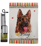 Red German Shepherd Happiness - Pets Nature Vertical Impressions Decorative Flags HG110253 Made In USA