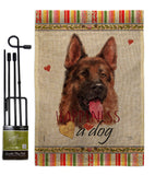 Red German Shepherd Happiness - Pets Nature Vertical Impressions Decorative Flags HG110253 Made In USA