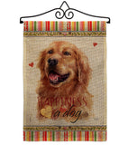 Dark Golden Retriever Happiness - Pets Nature Vertical Impressions Decorative Flags HG110255 Made In USA