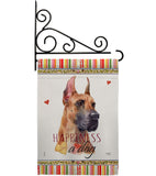 Fawn Great Dane Happiness - Pets Nature Vertical Impressions Decorative Flags HG110259 Made In USA