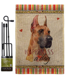 Fawn Great Dane Happiness - Pets Nature Vertical Impressions Decorative Flags HG110259 Made In USA