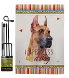 Fawn Great Dane Happiness - Pets Nature Vertical Impressions Decorative Flags HG110259 Made In USA