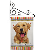 Yellow Labrador Retriever Happiness - Pets Nature Vertical Impressions Decorative Flags HG110260 Made In USA