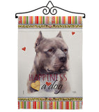 Blue Pitbull Happiness - Pets Nature Vertical Impressions Decorative Flags HG110264 Made In USA