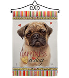 Fawn Pug Happiness - Pets Nature Vertical Impressions Decorative Flags HG110266 Made In USA