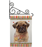 Fawn Pug Happiness - Pets Nature Vertical Impressions Decorative Flags HG110266 Made In USA