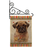 Fawn Pug Happiness - Pets Nature Vertical Impressions Decorative Flags HG110266 Made In USA