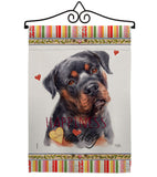 Mahogany Rottweiler Happiness - Pets Nature Vertical Impressions Decorative Flags HG110267 Made In USA